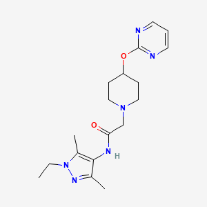 N-(1-ethyl-3,5-dimethyl-1H-pyrazol-4-yl)-2-[4-(pyrimidin-2-yloxy)piperidin-1-yl]acetamide