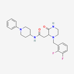 2-[1-[(2,3-difluorophenyl)methyl]-3-oxopiperazin-2-yl]-N-(1-phenylpiperidin-4-yl)acetamide