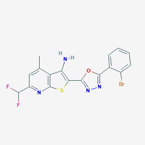 2-[5-(2-Bromophenyl)-1,3,4-oxadiazol-2-yl]-6-(difluoromethyl)-4-methylthieno[2,3-b]pyridin-3-amine