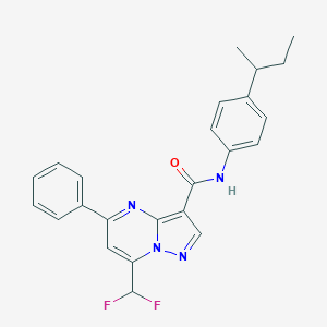 molecular formula C24H22F2N4O B453088 N-(4-sec-butylphenyl)-7-(difluoromethyl)-5-phenylpyrazolo[1,5-a]pyrimidine-3-carboxamide 