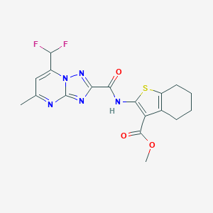 METHYL 2-[7-(DIFLUOROMETHYL)-5-METHYL-[1,2,4]TRIAZOLO[1,5-A]PYRIMIDINE-2-AMIDO]-4,5,6,7-TETRAHYDRO-1-BENZOTHIOPHENE-3-CARBOXYLATE