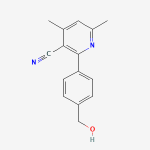 molecular formula C15H14N2O B4530945 2-[4-(hydroxymethyl)phenyl]-4,6-dimethylnicotinonitrile 