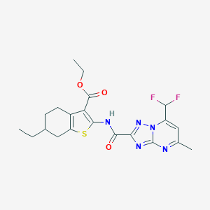 Ethyl 2-({[7-(difluoromethyl)-5-methyl[1,2,4]triazolo[1,5-a]pyrimidin-2-yl]carbonyl}amino)-6-ethyl-4,5,6,7-tetrahydro-1-benzothiophene-3-carboxylate