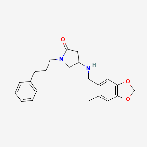 4-{[(6-methyl-1,3-benzodioxol-5-yl)methyl]amino}-1-(3-phenylpropyl)-2-pyrrolidinone