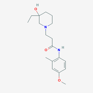 3-(3-ethyl-3-hydroxypiperidin-1-yl)-N-(4-methoxy-2-methylphenyl)propanamide