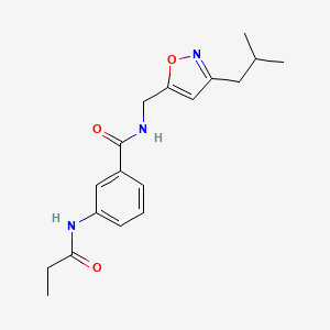 molecular formula C18H23N3O3 B4531042 N-[(3-isobutylisoxazol-5-yl)methyl]-3-(propionylamino)benzamide 