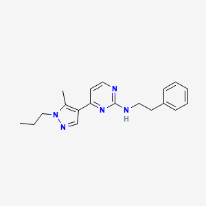 molecular formula C19H23N5 B4531050 4-(5-methyl-1-propyl-1H-pyrazol-4-yl)-N-(2-phenylethyl)-2-pyrimidinamine 