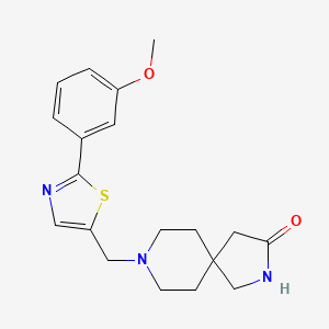 molecular formula C19H23N3O2S B4531054 8-{[2-(3-methoxyphenyl)-1,3-thiazol-5-yl]methyl}-2,8-diazaspiro[4.5]decan-3-one 