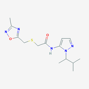 N-[1-(1,2-dimethylpropyl)-1H-pyrazol-5-yl]-2-{[(3-methyl-1,2,4-oxadiazol-5-yl)methyl]thio}acetamide