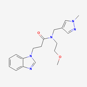 molecular formula C18H23N5O2 B4531088 3-(1H-benzimidazol-1-yl)-N-(2-methoxyethyl)-N-[(1-methyl-1H-pyrazol-4-yl)methyl]propanamide 