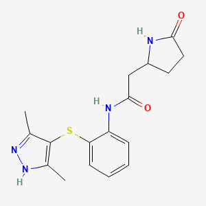 N-{2-[(3,5-dimethyl-1H-pyrazol-4-yl)thio]phenyl}-2-(5-oxopyrrolidin-2-yl)acetamide