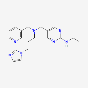 molecular formula C20H27N7 B4531139 5-{[[3-(1H-imidazol-1-yl)propyl](pyridin-3-ylmethyl)amino]methyl}-N-isopropylpyrimidin-2-amine 