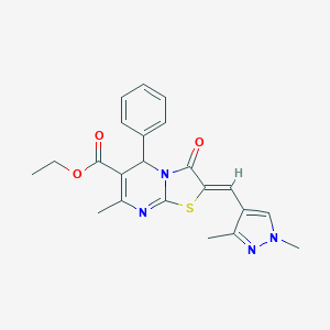 ETHYL 2-[(Z)-1-(1,3-DIMETHYL-1H-PYRAZOL-4-YL)METHYLIDENE]-7-METHYL-3-OXO-5-PHENYL-5H-[1,3]THIAZOLO[3,2-A]PYRIMIDINE-6(3H)-CARBOXYLATE