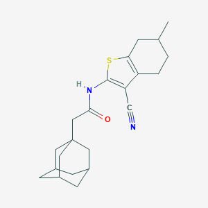 molecular formula C22H28N2OS B453119 2-(1-adamantyl)-N-(3-cyano-6-methyl-4,5,6,7-tetrahydro-1-benzothien-2-yl)acetamide 