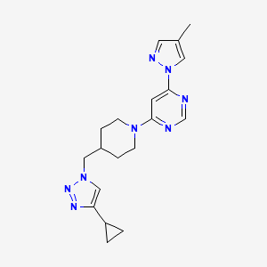 4-{4-[(4-cyclopropyl-1H-1,2,3-triazol-1-yl)methyl]piperidin-1-yl}-6-(4-methyl-1H-pyrazol-1-yl)pyrimidine