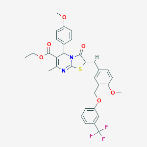 ethyl (2Z)-5-(4-methoxyphenyl)-2-(4-methoxy-3-{[3-(trifluoromethyl)phenoxy]methyl}benzylidene)-7-methyl-3-oxo-2,3-dihydro-5H-[1,3]thiazolo[3,2-a]pyrimidine-6-carboxylate