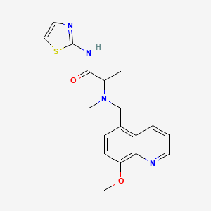 molecular formula C18H20N4O2S B4531258 2-[[(8-methoxyquinolin-5-yl)methyl](methyl)amino]-N-1,3-thiazol-2-ylpropanamide 