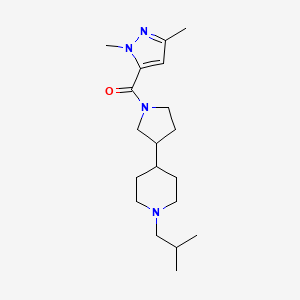 4-{1-[(1,3-dimethyl-1H-pyrazol-5-yl)carbonyl]-3-pyrrolidinyl}-1-isobutylpiperidine