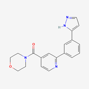 molecular formula C19H18N4O2 B4531325 4-{2-[3-(1H-pyrazol-3-yl)phenyl]isonicotinoyl}morpholine 