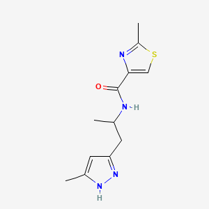 2-methyl-N-[1-methyl-2-(3-methyl-1H-pyrazol-5-yl)ethyl]-1,3-thiazole-4-carboxamide