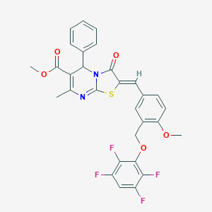 methyl 2-{4-methoxy-3-[(2,3,5,6-tetrafluorophenoxy)methyl]benzylidene}-7-methyl-3-oxo-5-phenyl-2,3-dihydro-5H-[1,3]thiazolo[3,2-a]pyrimidine-6-carboxylate