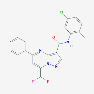 molecular formula C21H15ClF2N4O B453135 N-(5-chloro-2-methylphenyl)-7-(difluoromethyl)-5-phenylpyrazolo[1,5-a]pyrimidine-3-carboxamide 