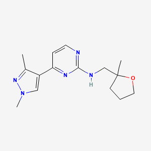 4-(1,3-dimethyl-1H-pyrazol-4-yl)-N-[(2-methyltetrahydrofuran-2-yl)methyl]pyrimidin-2-amine