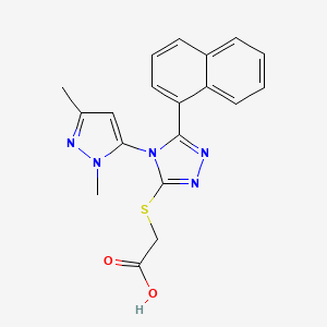 molecular formula C19H17N5O2S B4531377 {[4-(1,3-dimethyl-1H-pyrazol-5-yl)-5-(1-naphthyl)-4H-1,2,4-triazol-3-yl]thio}acetic acid 