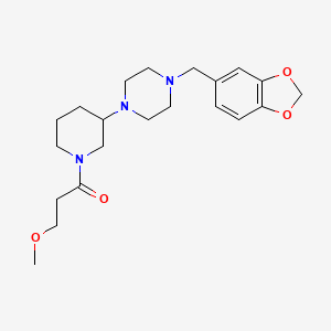 1-(1,3-benzodioxol-5-ylmethyl)-4-[1-(3-methoxypropanoyl)-3-piperidinyl]piperazine