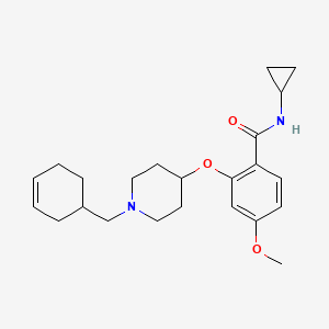 molecular formula C23H32N2O3 B4531403 2-{[1-(3-cyclohexen-1-ylmethyl)-4-piperidinyl]oxy}-N-cyclopropyl-4-methoxybenzamide 