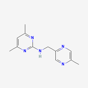 molecular formula C12H15N5 B4531404 4,6-二甲基-N-[(5-甲基-2-吡嗪基)甲基]-2-嘧啶胺 