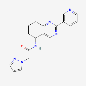 molecular formula C18H18N6O B4531429 2-(1H-pyrazol-1-yl)-N-[2-(3-pyridinyl)-5,6,7,8-tetrahydro-5-quinazolinyl]acetamide 