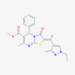 methyl 2-[(1-ethyl-3-methyl-1H-pyrazol-4-yl)methylene]-7-methyl-3-oxo-5-phenyl-2,3-dihydro-5H-[1,3]thiazolo[3,2-a]pyrimidine-6-carboxylate