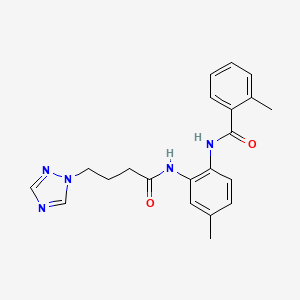 2-methyl-N-(4-methyl-2-{[4-(1H-1,2,4-triazol-1-yl)butanoyl]amino}phenyl)benzamide