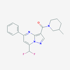 molecular formula C20H20F2N4O B453147 7-(Difluoromethyl)-3-[(3-methyl-1-piperidinyl)carbonyl]-5-phenylpyrazolo[1,5-a]pyrimidine 