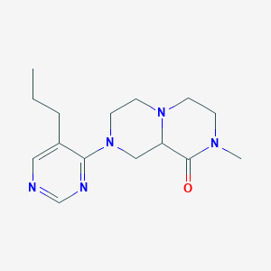 molecular formula C15H23N5O B4531490 2-methyl-8-(5-propylpyrimidin-4-yl)hexahydro-2H-pyrazino[1,2-a]pyrazin-1(6H)-one 