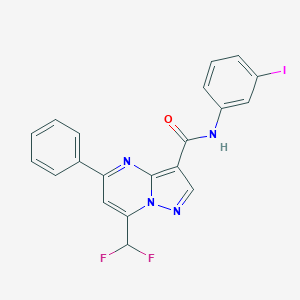 molecular formula C20H13F2IN4O B453150 7-(difluoromethyl)-N-(3-iodophenyl)-5-phenylpyrazolo[1,5-a]pyrimidine-3-carboxamide 
