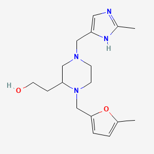 2-{1-[(5-methyl-2-furyl)methyl]-4-[(2-methyl-1H-imidazol-4-yl)methyl]-2-piperazinyl}ethanol