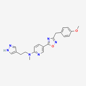 5-[3-(4-methoxybenzyl)-1,2,4-oxadiazol-5-yl]-N-methyl-N-[2-(1H-pyrazol-4-yl)ethyl]-2-pyridinamine