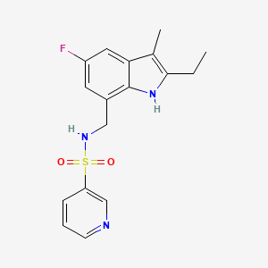 N-[(2-ethyl-5-fluoro-3-methyl-1H-indol-7-yl)methyl]-3-pyridinesulfonamide