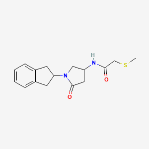 N-[1-(2,3-dihydro-1H-inden-2-yl)-5-oxo-3-pyrrolidinyl]-2-(methylthio)acetamide