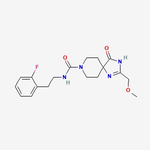 N-[2-(2-fluorophenyl)ethyl]-2-(methoxymethyl)-4-oxo-1,3,8-triazaspiro[4.5]dec-1-ene-8-carboxamide