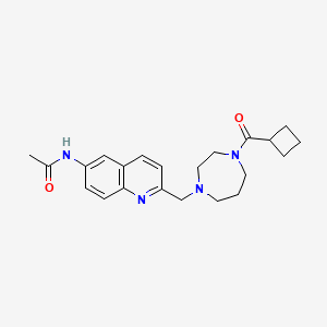 molecular formula C22H28N4O2 B4531635 N-(2-{[4-(cyclobutylcarbonyl)-1,4-diazepan-1-yl]methyl}quinolin-6-yl)acetamide 