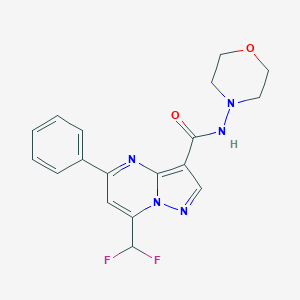 molecular formula C18H17F2N5O2 B453164 7-(difluoromethyl)-N-4-morpholinyl-5-phenylpyrazolo[1,5-a]pyrimidine-3-carboxamide 