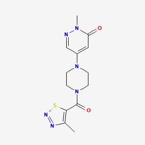 molecular formula C13H16N6O2S B4531667 2-methyl-5-{4-[(4-methyl-1,2,3-thiadiazol-5-yl)carbonyl]-1-piperazinyl}-3(2H)-pyridazinone 