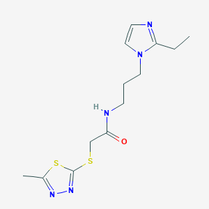 molecular formula C13H19N5OS2 B4531683 N-[3-(2-ethyl-1H-imidazol-1-yl)propyl]-2-[(5-methyl-1,3,4-thiadiazol-2-yl)thio]acetamide 