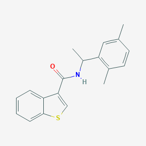 molecular formula C19H19NOS B453170 N-[1-(2,5-dimethylphenyl)ethyl]-1-benzothiophene-3-carboxamide 