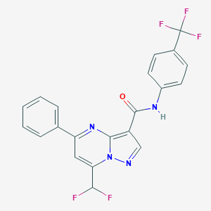 molecular formula C21H13F5N4O B453171 7-(difluoromethyl)-5-phenyl-N-[4-(trifluoromethyl)phenyl]pyrazolo[1,5-a]pyrimidine-3-carboxamide 