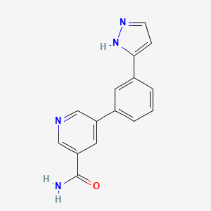 molecular formula C15H12N4O B4531716 5-[3-(1H-吡唑-5-基)苯基]烟酰胺 