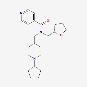 molecular formula C22H33N3O2 B4531741 N-[(1-cyclopentyl-4-piperidinyl)methyl]-N-(tetrahydro-2-furanylmethyl)isonicotinamide 